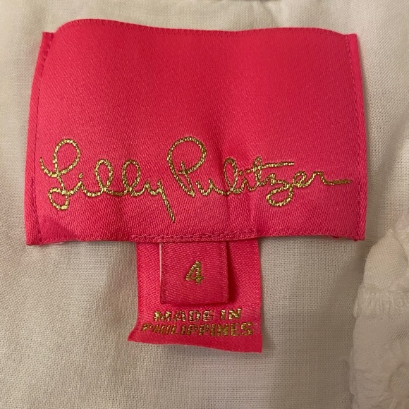 Lilly Pulitzer Hazelanne Eyelet Tiered Dress in resort white. Size 4 - Picture 3 of 5